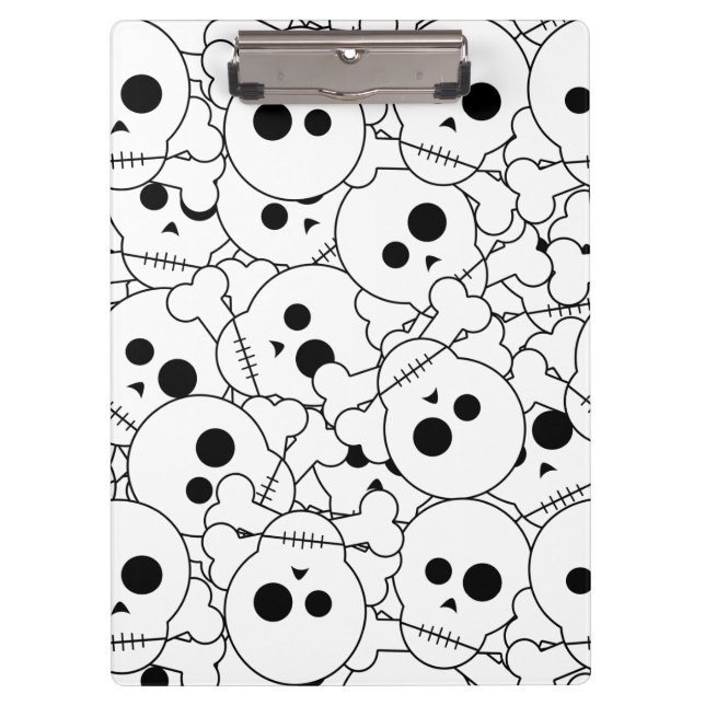 Halloween Skulls Pattern Clipboard (Front)