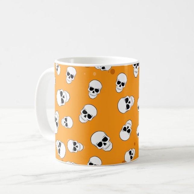 Halloween Skulls Pattern Coffee Mug (Front Left)
