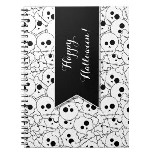 Halloween Skulls Pattern Custom Notebook
