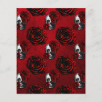 Halloween Skulls & Roses Scrapbook Paper