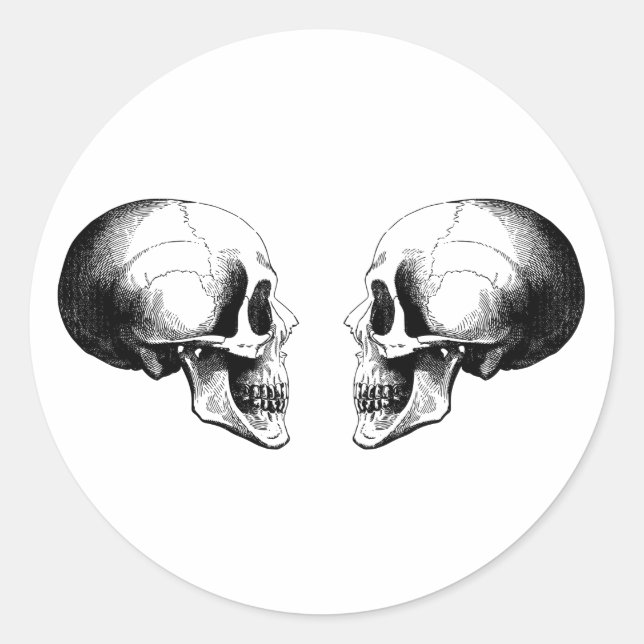 Halloween Skulls  Round Sticker (Front)