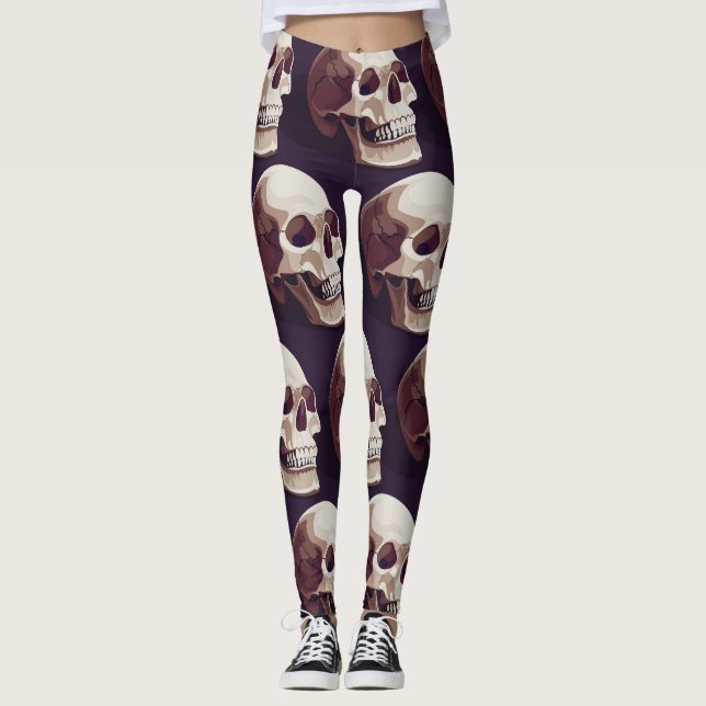 Halloween Skulls: Spooky Seamless Pattern. Leggings (Front)