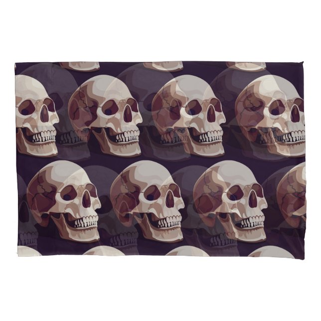 Halloween Skulls: Spooky Seamless Pattern. Pillowcase (Front)