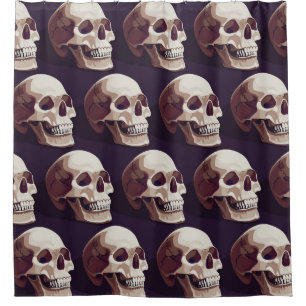 Halloween Skulls: Spooky Seamless Pattern. Shower Curtain