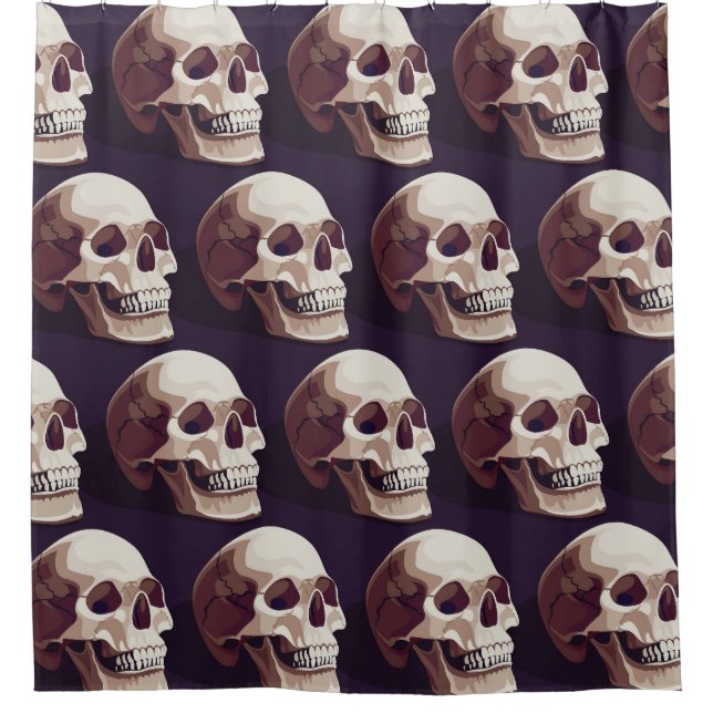 Halloween Skulls: Spooky Seamless Pattern. Shower Curtain (Front)