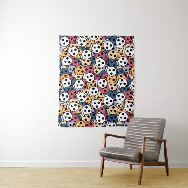 Halloween skulls tapestry (In Situ)