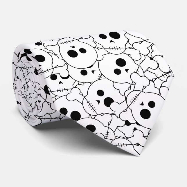 Halloween Skulls Tie (Rolled)