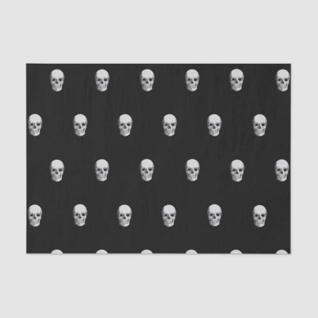 Halloween skulls tissue paper gift bag stuffer  (Front)