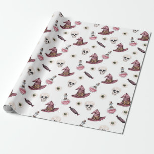 Halloween Skulls, Witch Hats, Potions, and Eyeball Wrapping Paper