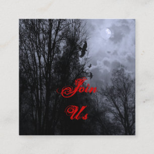 Halloween Sky and Ravens Invitation Business Card