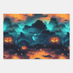 Halloween Sky Wrapping Paper Sheet