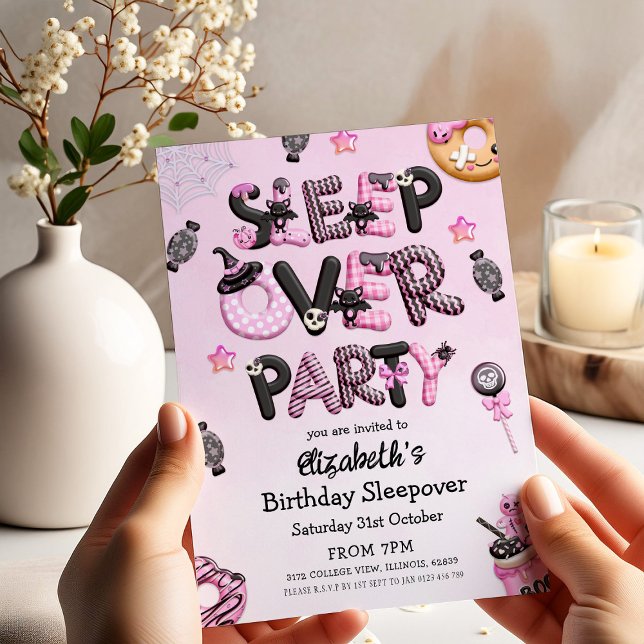 Halloween Sleepover Birthday Party  Invitation (Creator Uploaded)