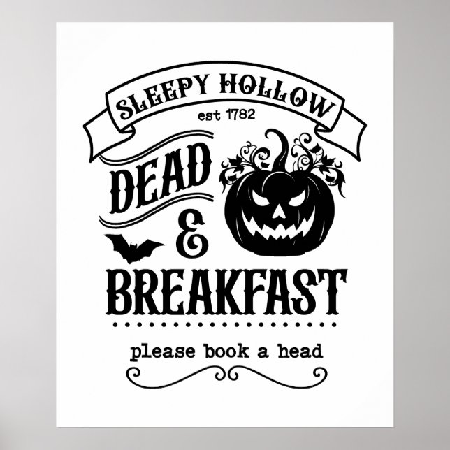 Halloween Sleepy Hollow Creepy Pumpkin Poster (Front)