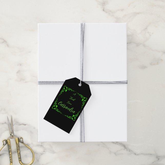 Halloween Slime Green Personalised Gift Tags (With Twine)