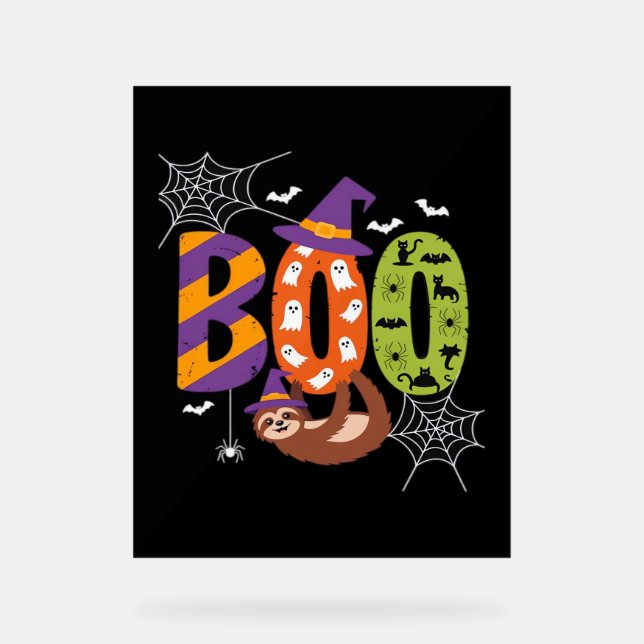 Halloween Sloth Boo Lazy Essential T-Shirt Acrylic Sign (Front)