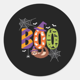 Halloween Sloth Boo Lazy Essential T-Shirt Classic Round Sticker