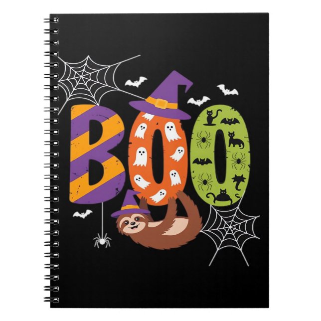 Halloween Sloth Boo Lazy Essential T-Shirt Notebook (Front)