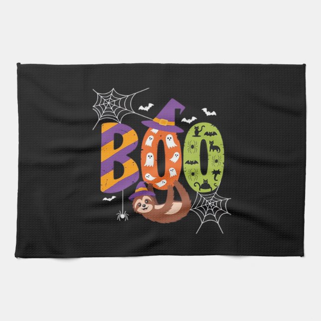 Halloween Sloth Boo Lazy Essential T-Shirt Tea Towel (Horizontal)