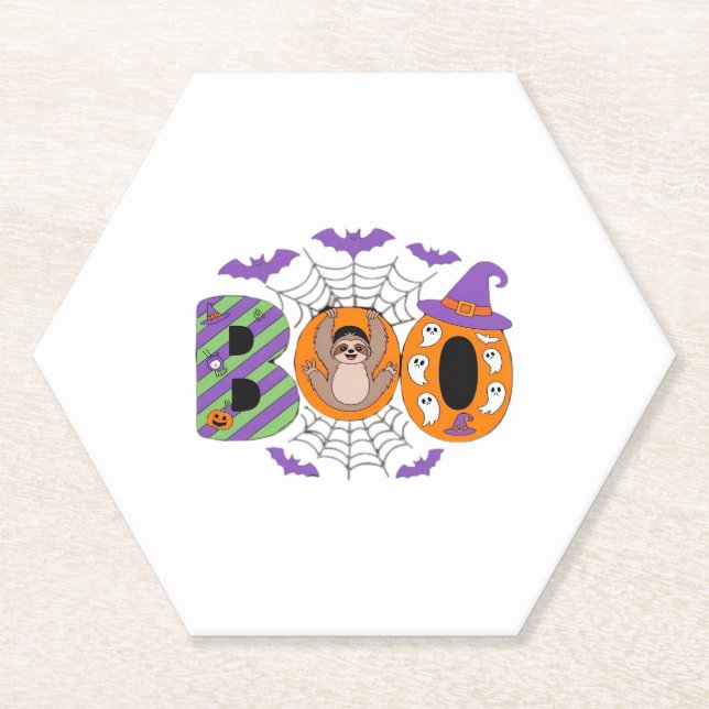 Halloween Sloth Cute Essential T-Shirt Paper Coaster (Front)