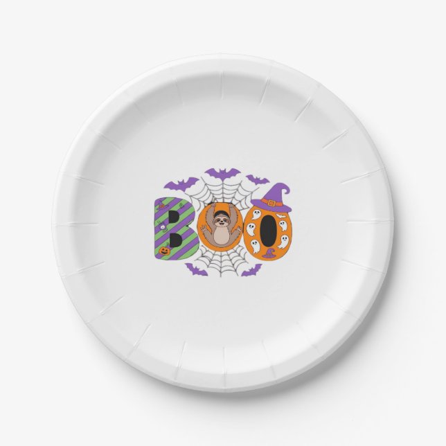 Halloween Sloth Cute Essential T-Shirt Paper Plate (Front)