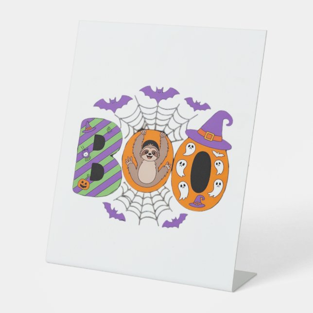 Halloween Sloth Cute Essential T-Shirt Pedestal Sign (Front)