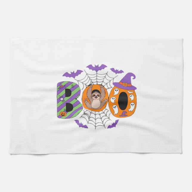 Halloween Sloth Cute Essential T-Shirt Tea Towel (Horizontal)