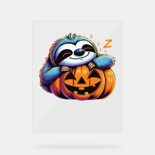 Halloween Sloth Lover Costume Essential T-Shirt Acrylic Sign (Front)