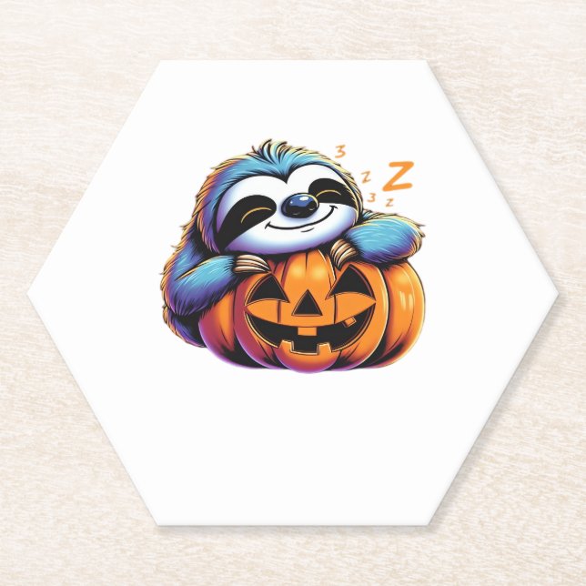 Halloween Sloth Lover Costume Essential T-Shirt Paper Coaster (Front)