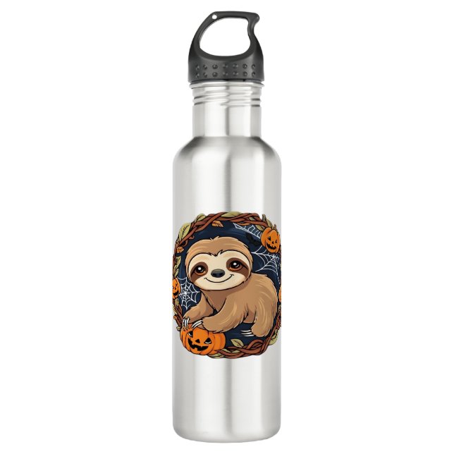 Halloween, Sloth, October 31st, Thanksgiving Class 710 Ml Water Bottle (Front)