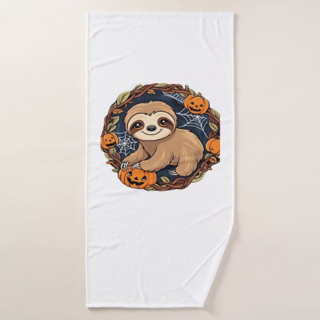 Halloween, Sloth, October 31st, Thanksgiving Class Bath Towel (Bath Towel)
