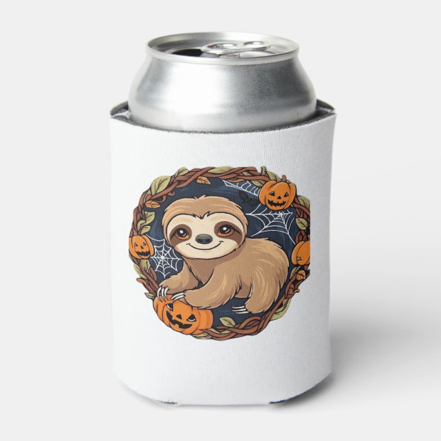 Halloween, Sloth, October 31st, Thanksgiving Class Can Cooler (Can Front)