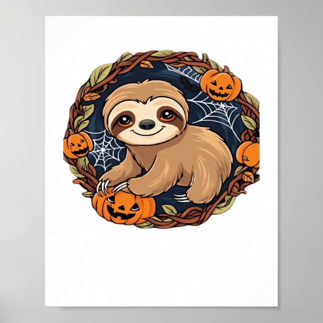 Halloween, Sloth, October 31st, Thanksgiving Class Poster (Front)