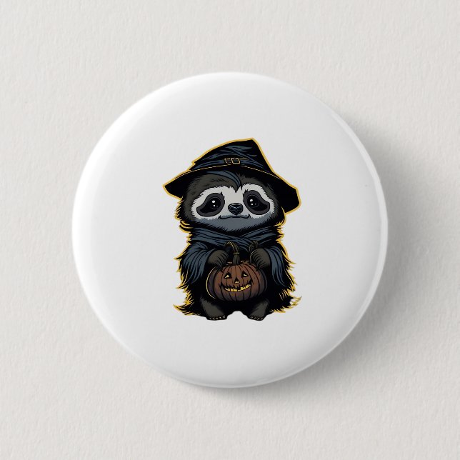 Halloween sloth Oversized T-Shirt 6 Cm Round Badge (Front)