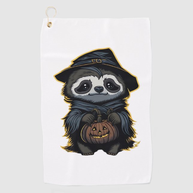Halloween sloth Oversized T-Shirt Golf Towel (Front)