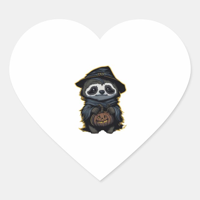 Halloween sloth Oversized T-Shirt Heart Sticker (Front)