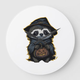Halloween sloth Oversized T-Shirt Large Clock