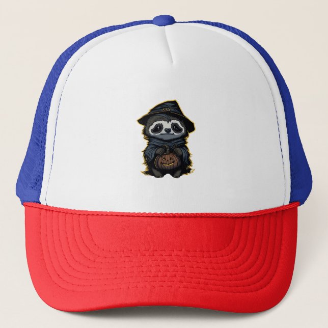 Halloween sloth Oversized T-Shirt Trucker Hat (Front)