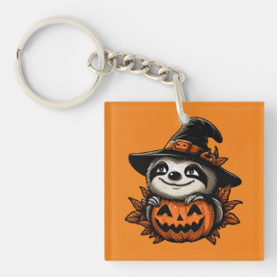 Halloween Sloth Pumpkin Festivity Key Ring
