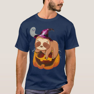 Halloween Sloth Shirt Boys Girls Kids Pumpkin Slee