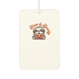 Halloween Sloth Slow and Spooky Cute Sloth Pumpkin Car Air Freshener