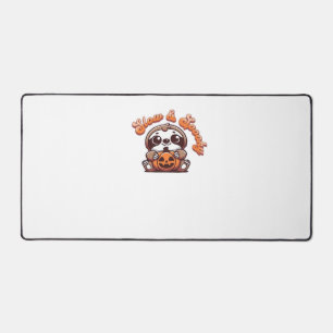 Halloween Sloth Slow and Spooky Cute Sloth Pumpkin Desk Mat