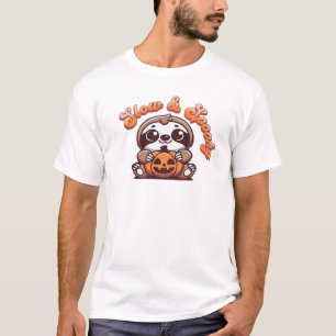 Halloween Sloth Slow and Spooky Cute Sloth Pumpkin T-Shirt