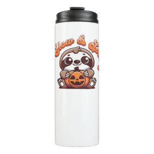 Halloween Sloth Slow and Spooky Cute Sloth Pumpkin Thermal Tumbler