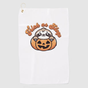 Halloween Sloth Trick or Sleep Cute Sloth Pumpkin  Golf Towel