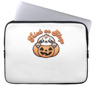 Halloween Sloth Trick or Sleep Cute Sloth Pumpkin  Laptop Sleeve