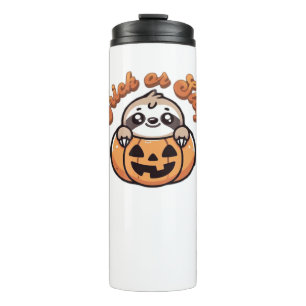 Halloween Sloth Trick or Sleep Cute Sloth Pumpkin  Thermal Tumbler