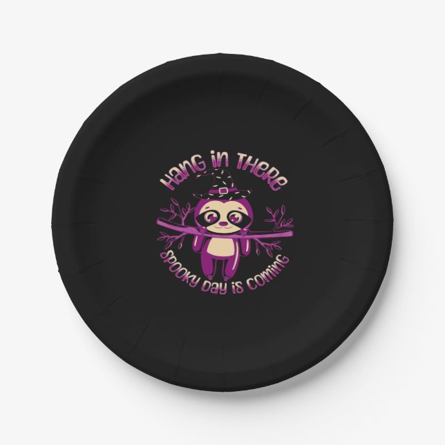 Halloween Sloth (ver.1) Classic T-Shirt Paper Plate (Front)