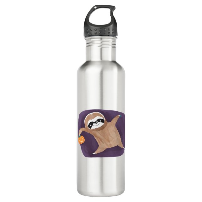 Halloween Sloth with Pumpkin Classic T-Shirt 710 Ml Water Bottle (Front)