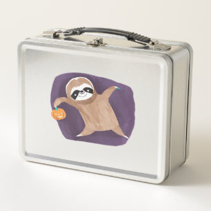 Halloween Sloth with Pumpkin Classic T-Shirt Metal Lunch Box