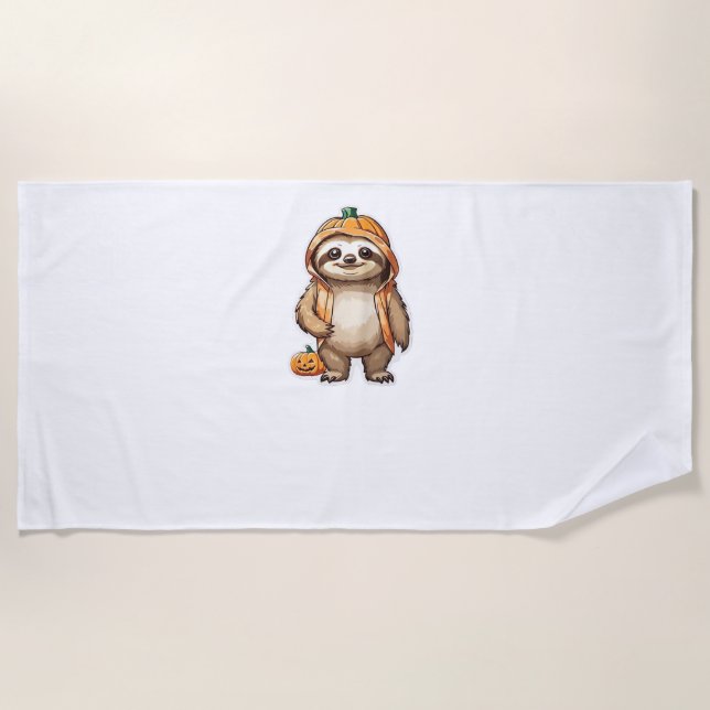 Halloween Slothster Essential T-Shirt Beach Towel (Front)